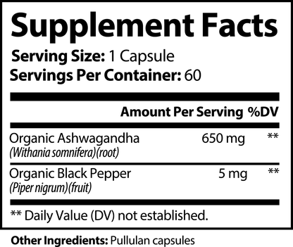 Ashwagandha with Organic Black Pepper