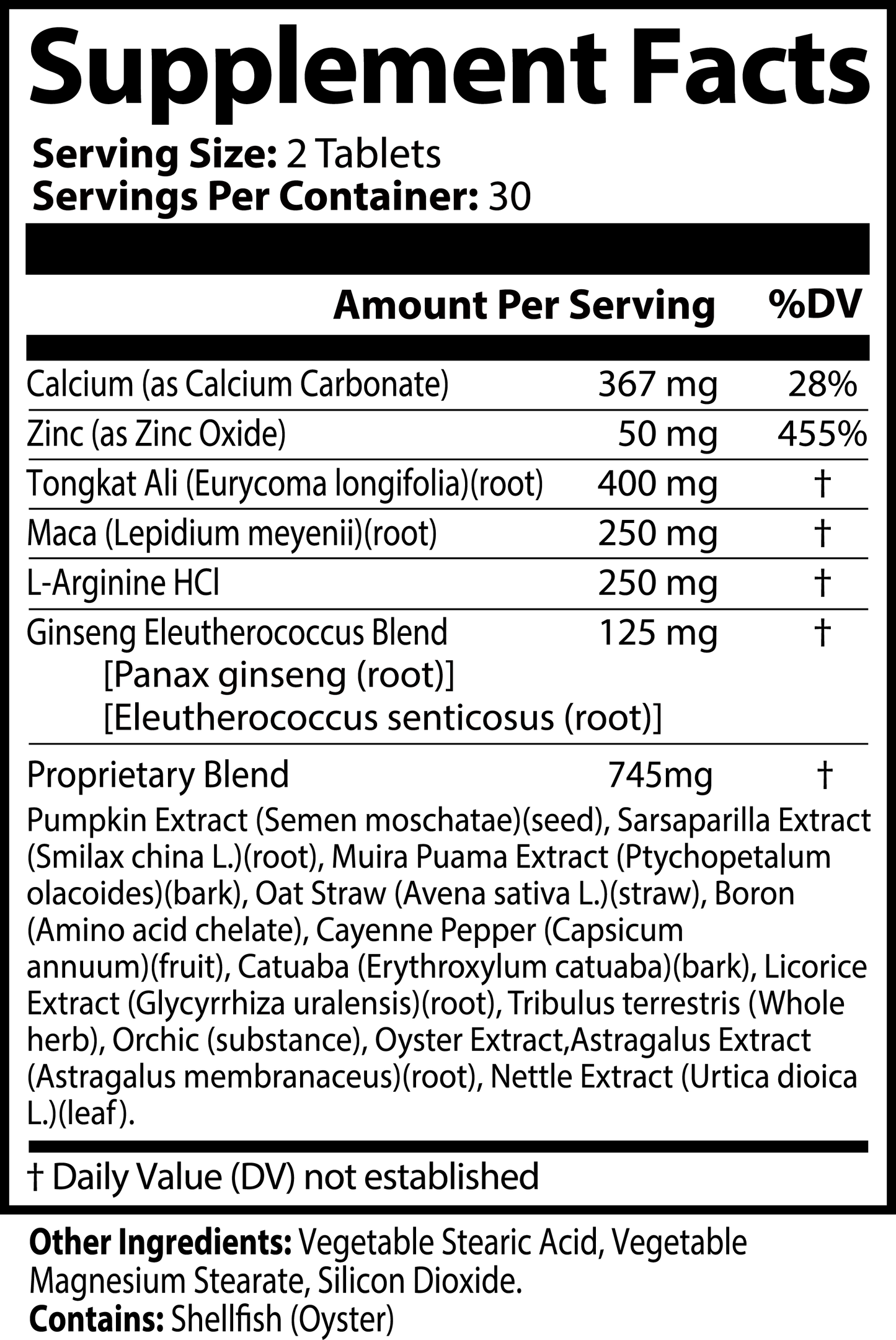 Male Enhancement - Vegetable Stearic Acid, Vegetable Magnesium Stearate