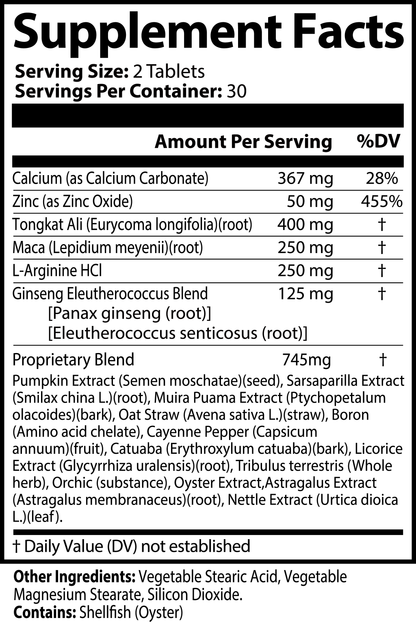 Male Enhancement - Vegetable Stearic Acid, Vegetable Magnesium Stearate